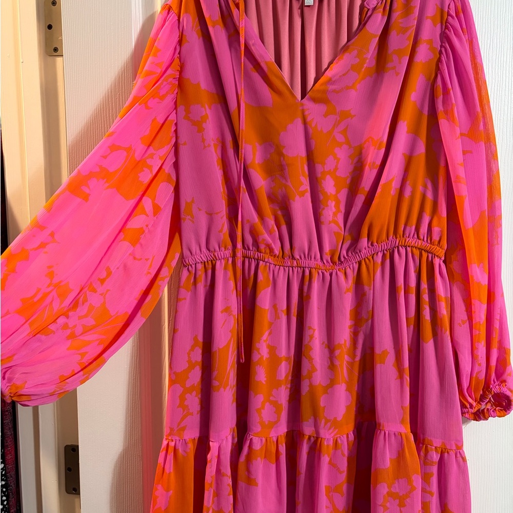 Vibrant Long Sleeve Floral Dress